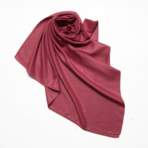 Shiny Silk Scarf - Pinkish Red Jilbaab