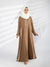 Modern Striped Abaya (Sandy Brown) Jilbaab