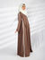 Modern Striped Abaya (Dusty Rose Brown) Jilbaab