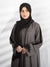 Alara Motif Abaya (Metal Gray) Jilbaab