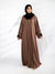 Alara Motif Abaya (Dusty Rose Brown) Jilbaab