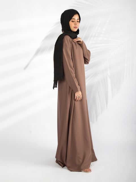 Abaya Kimono (Outer) - Dusty Rose Brown Jilbaab