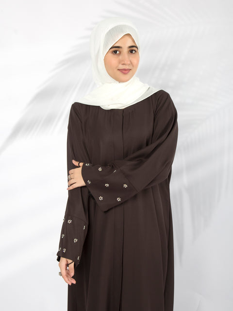 Flower Sequin Abaya (Charcoal) Jilbaab