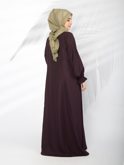 Frill Sleeves Abaya (Mulberry) Jilbaab
