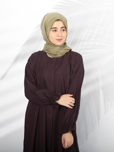 Frill Sleeves Abaya (Mulberry) Jilbaab