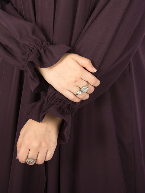 Frill Sleeves Abaya (Mulberry) Jilbaab