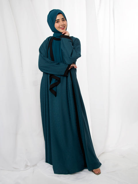 Twilight Embossed Set (Teal Blue) Jilbaab