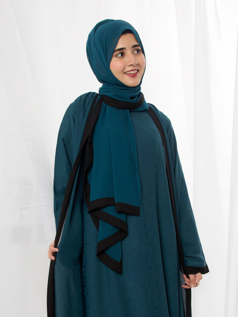 Twilight Embossed Set (Teal Blue) Jilbaab