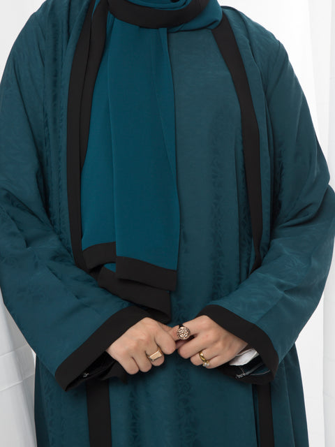 Twilight Embossed Set (Teal Blue) Jilbaab