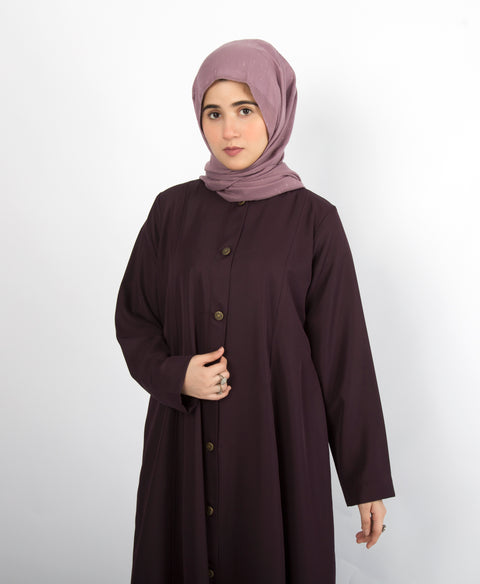 Denim Button Coat (Mulberry) Jilbaab