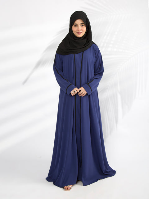 Electric Blue with Black Lines Jilbaab