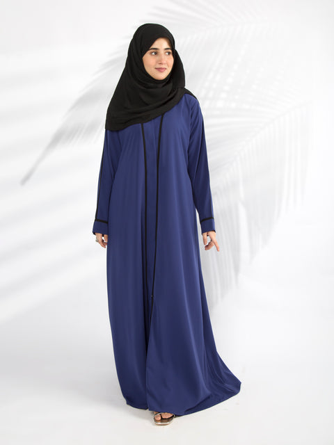 Electric Blue with Black Lines Jilbaab