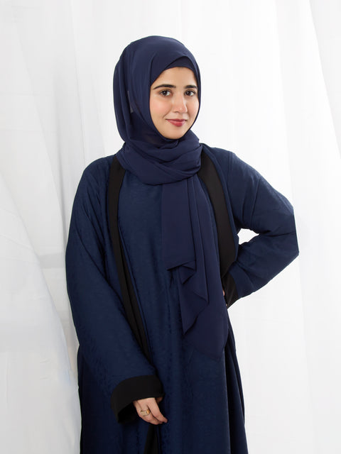 Twilight Embossed Set (Navy Blue) Jilbaab