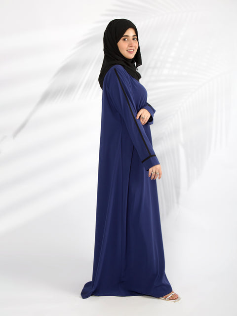 Electric Blue with Black Lines Jilbaab