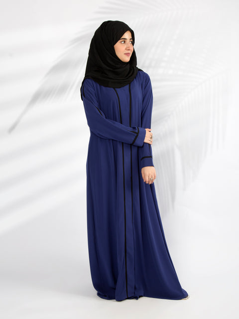 Electric Blue with Black Lines Jilbaab