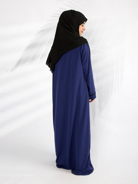 Electric Blue with Black Lines Jilbaab