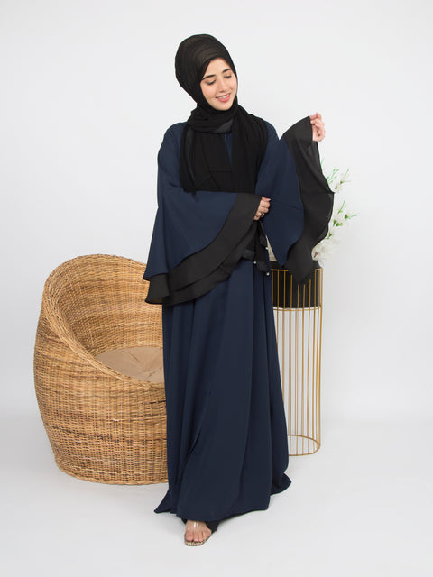 Flare Sleeved Abaya (Navy Blue) Jilbaab