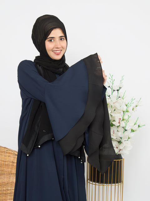 Flare Sleeved Abaya (Navy Blue) Jilbaab