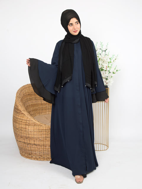 Flare Sleeved Abaya (Navy Blue) Jilbaab