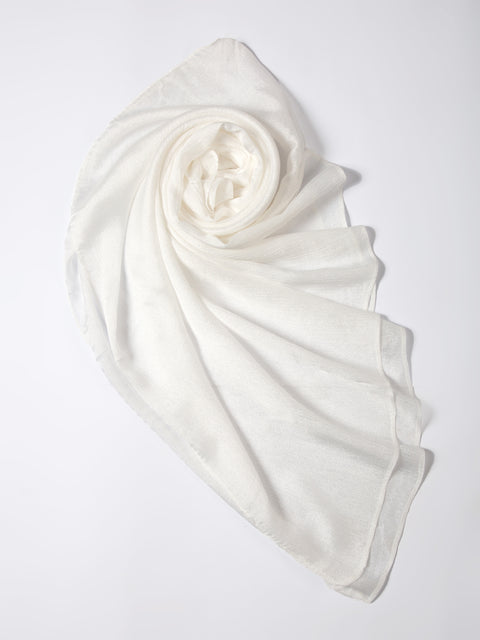 Crinkle Silk (White) Jilbaab