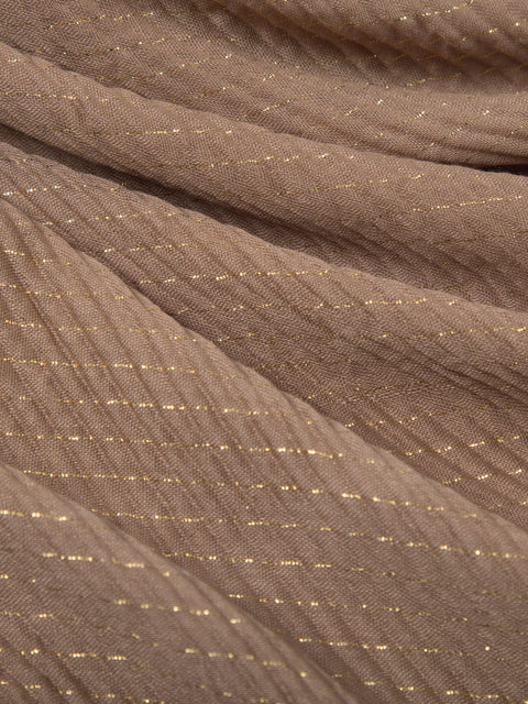 Crinke Gold Foil (Light Brown) Jilbaab