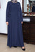 Bow String Turkish Coat (Blue) Jilbaab