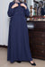 Bow String Turkish Coat (Blue) Jilbaab
