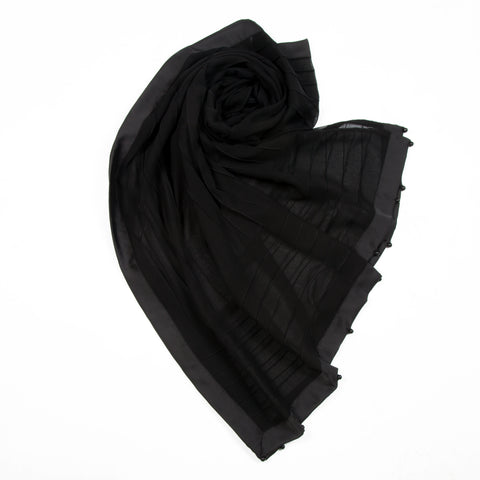 Formal Pintex Scarf - Black Jilbaab