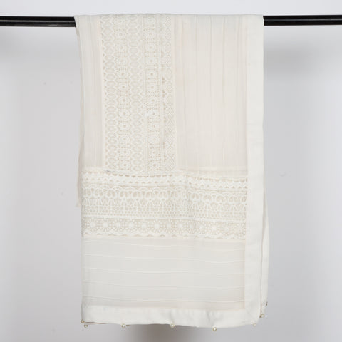 Formal Lace Scarf - White Jilbaab