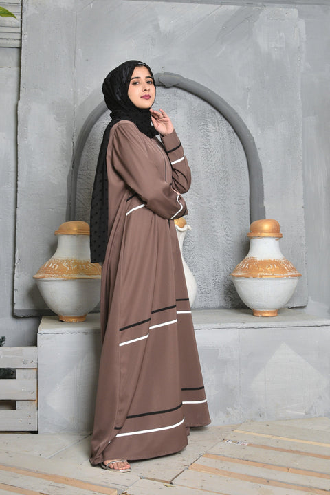 Nadia Lines Abaya (Dusty Rose Brown) Jilbaab