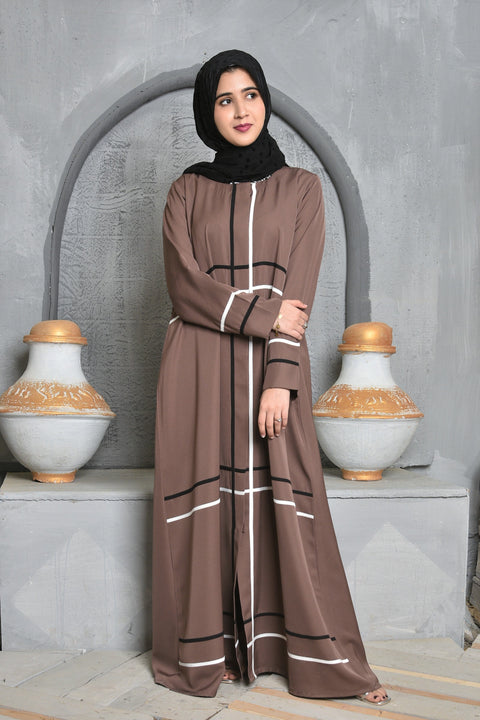 Nadia Lines Abaya (Dusty Rose Brown) Jilbaab