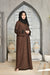 Alara Motif Abaya (Chocolate Brown) Jilbaab