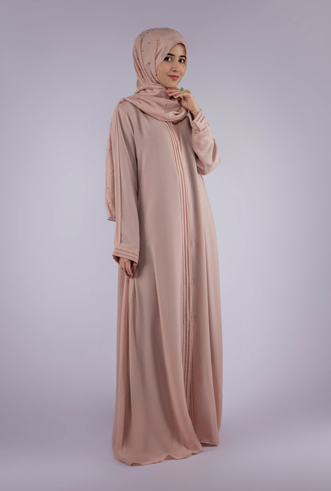 Classic Pleated Abaya (Light Pink) Jilbaab