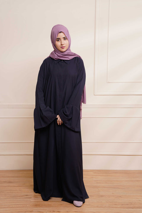 Flare Sleeved Abaya (Navy Blue) Jilbaab