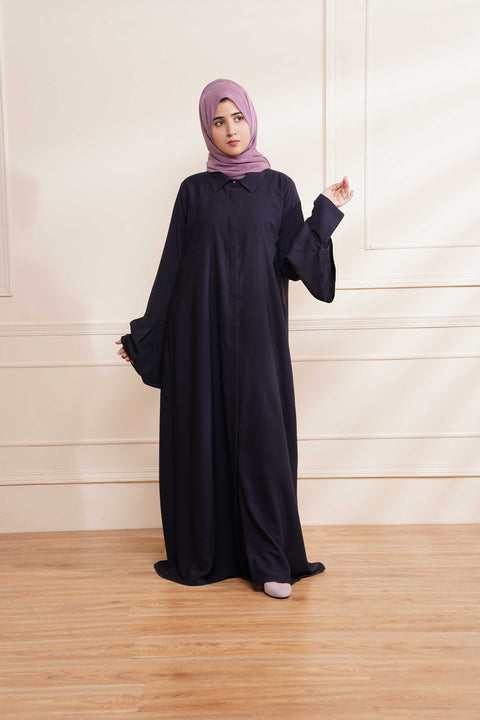 Flare Sleeved Abaya (Navy Blue) Jilbaab