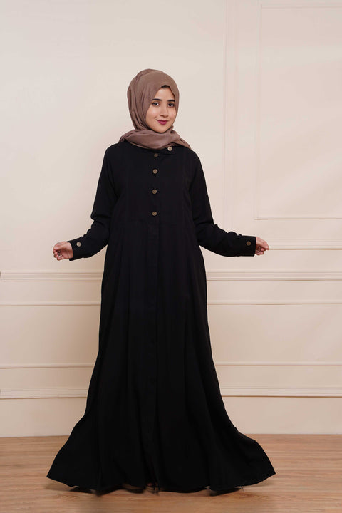 Turkish Styled Coat with Body (Black) Jilbaab