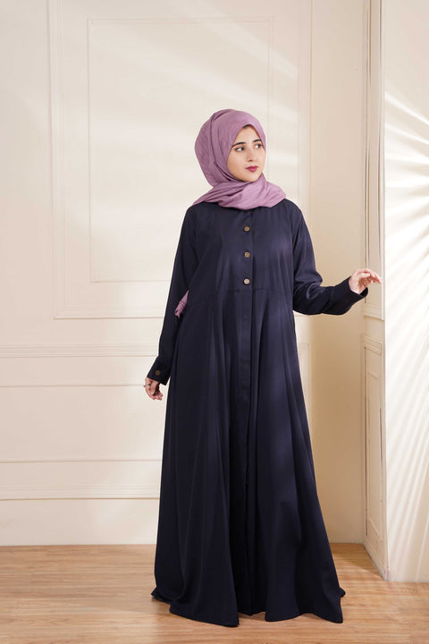 Turkish Styled Coat with Body (Navy Blue) Jilbaab