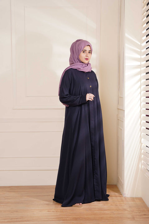 Turkish Styled Coat with Body (Navy Blue) Jilbaab