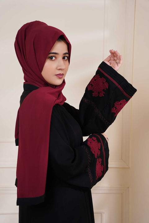 Black & Red Jilbaab