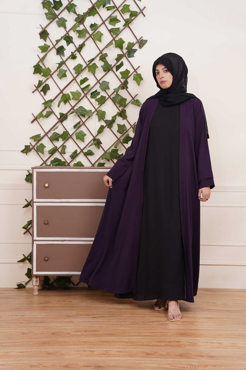 Classic Outer Draped with Inner (Deep Purple) Jilbaab