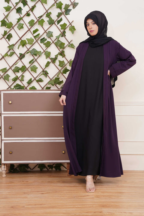 Classic Outer Draped with Inner (Deep Purple) Jilbaab