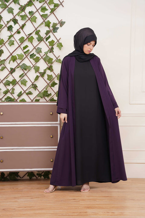 Classic Outer Draped with Inner (Deep Purple) Jilbaab