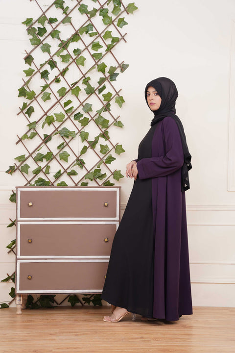 Classic Outer Draped with Inner (Deep Purple) Jilbaab