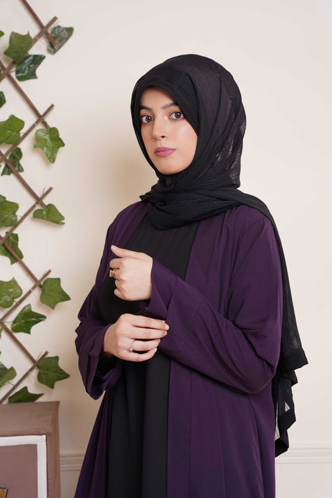 Classic Outer Draped with Inner (Deep Purple) Jilbaab